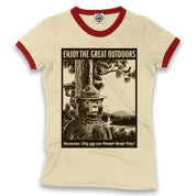 Smokey Bear "Enjoy The Great Outdoors" Women's Ringer Tee