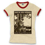 Smokey Bear "Enjoy The Great Outdoors" Women's Ringer Tee