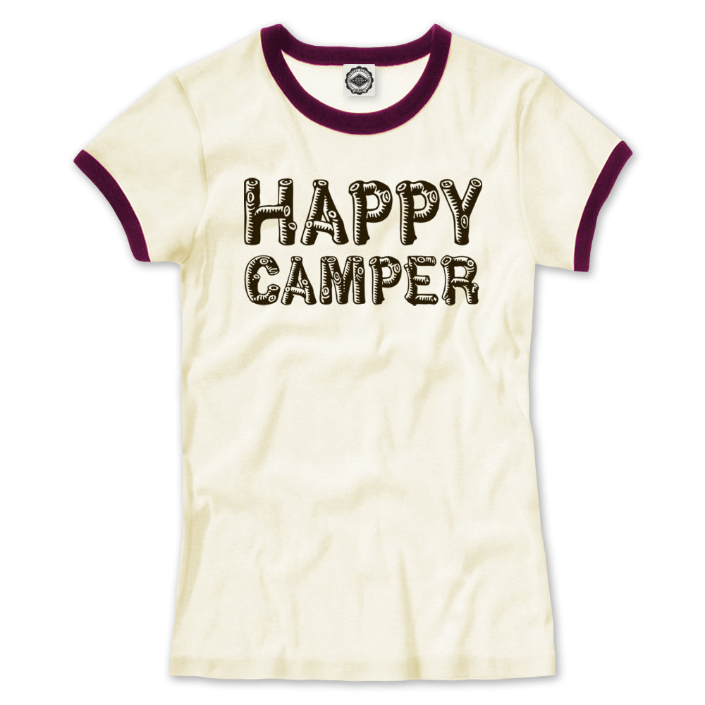 Happy Camper Women's Ringer Tee