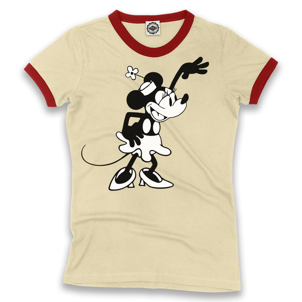 Miss Steamboat Willie Women's Ringer Tee