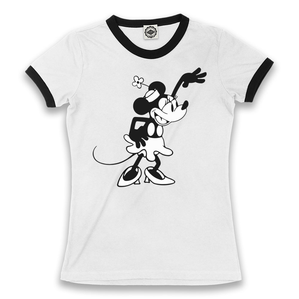 Miss Steamboat Willie Women's Ringer Tee