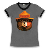 Multicolor Smokey Bear Women's Ringer Tee