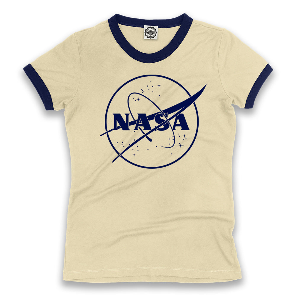 NASA 1 Color Logo Women's Ringer Tee