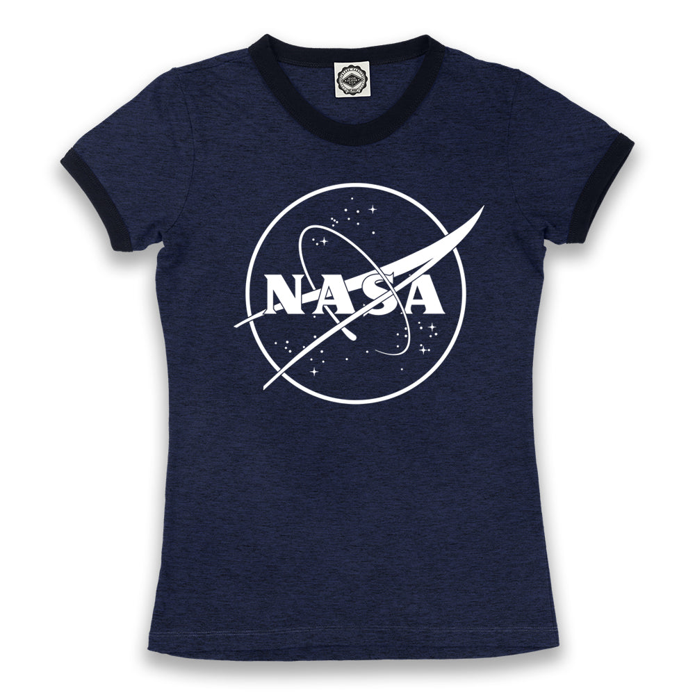 NASA 1 Color Logo Women's Ringer Tee