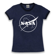 NASA 1 Color Logo Women's Ringer Tee