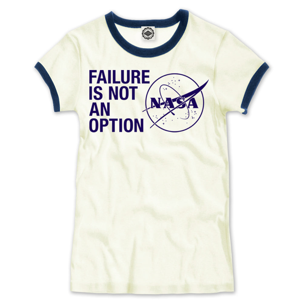 NASA Failure Is Not An Option Women's Ringer Tee