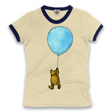 Winnie-The-Pooh With Balloon Women's Ringer Tee