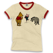 Winnie-The-Pooh, Piglet & Eeyore Women's Ringer Tee