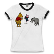 Winnie-The-Pooh, Piglet & Eeyore Women's Ringer Tee
