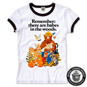 Smokey Bear Vintage "Babes In The Woods" Poster Women's Ringer Tee