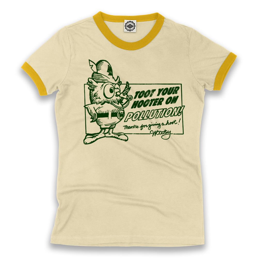 Woodsy Owl "Toot Your Hooter" Women's Ringer Tee