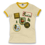 Woodsy Owl Patches Women's Ringer Tee