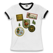 Woodsy Owl Patches Women's Ringer Tee
