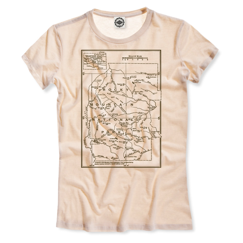 Rocky Mountain National Park Vintage Map Women's Tee