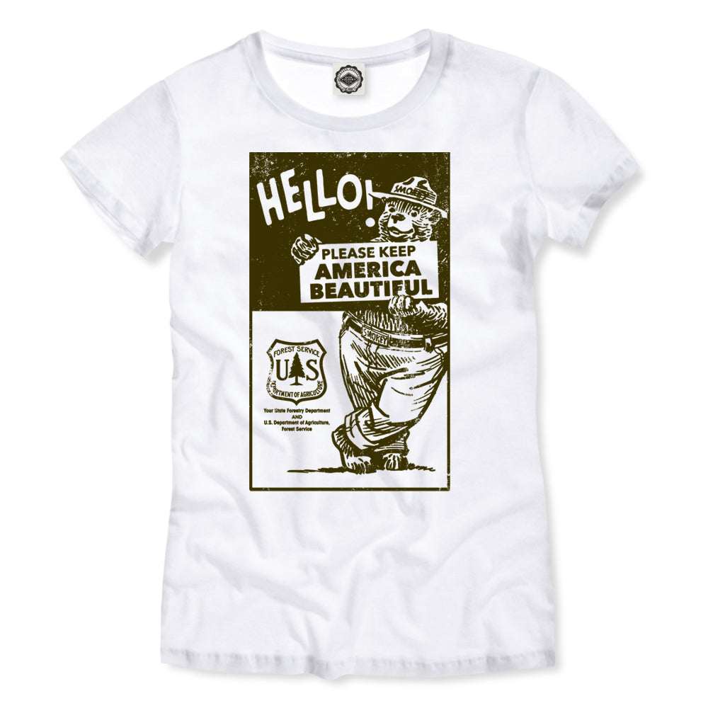 Smokey Bear "Please Keep America Beautiful" Women's Tee