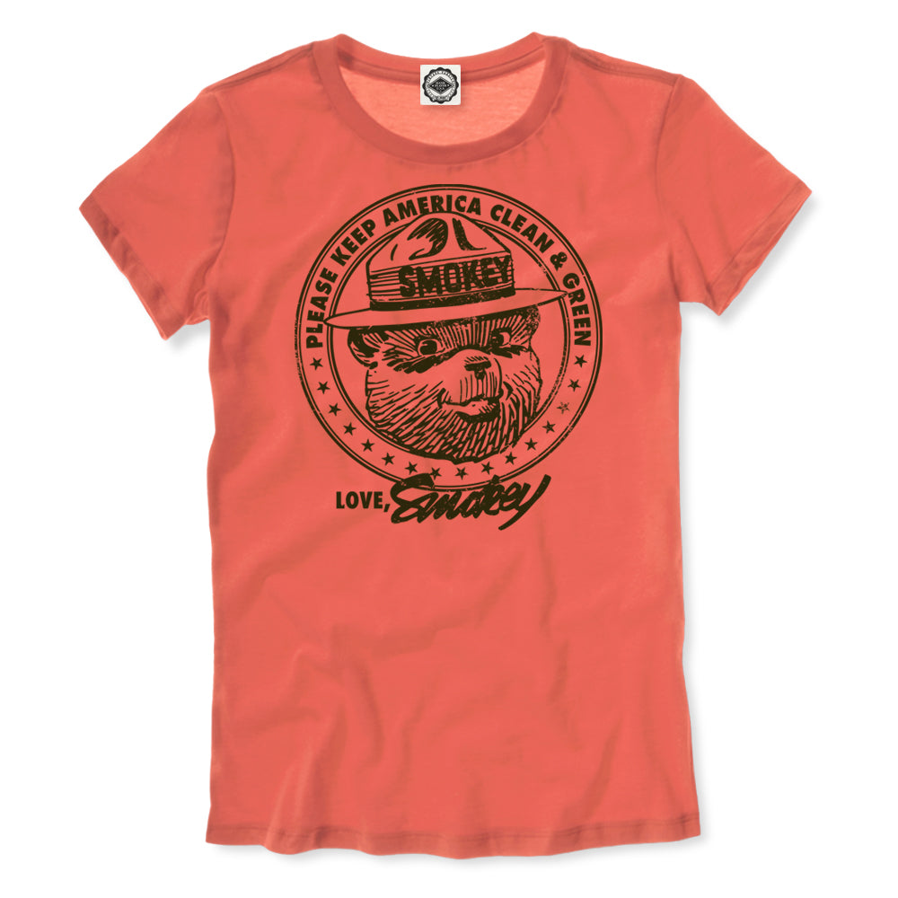 Smokey Bear "Keep America Clean & Green" Women's Tee