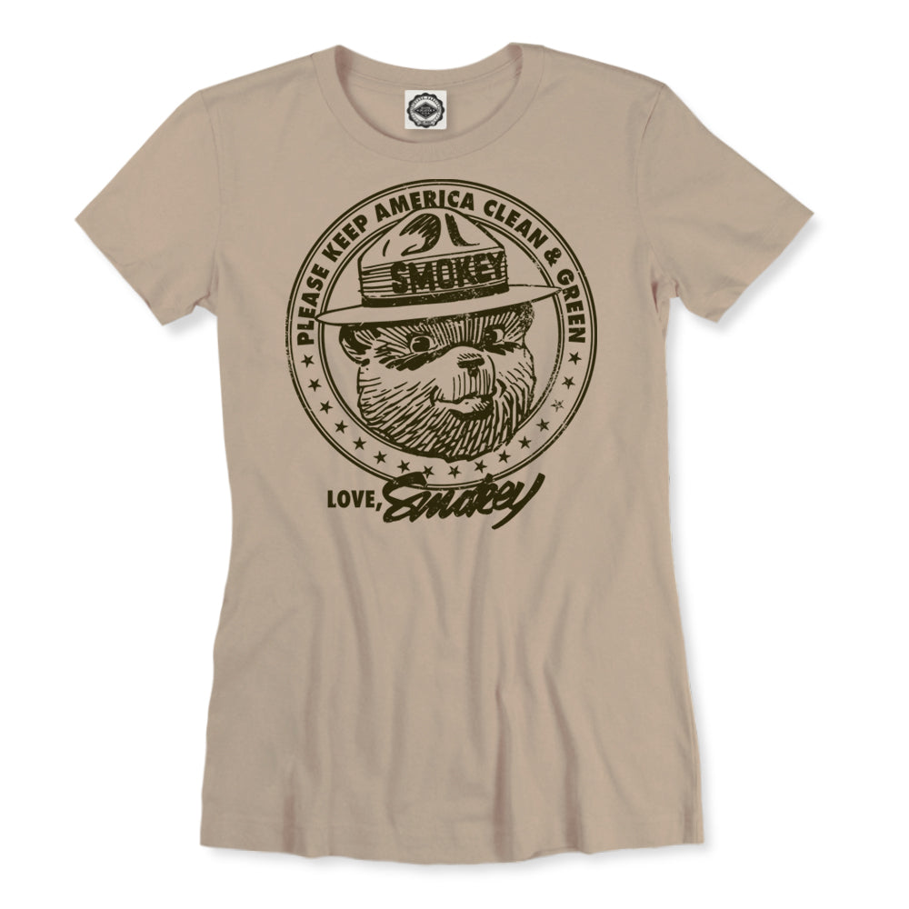 Smokey Bear "Keep America Clean & Green" Women's Tee