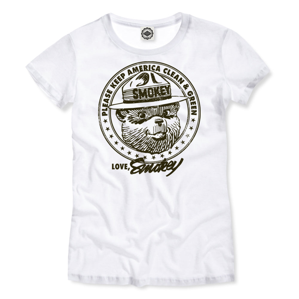 Smokey Bear "Keep America Clean & Green" Women's Tee