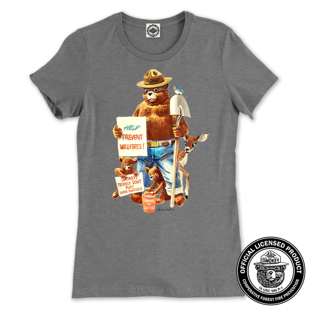 Smokey Bear "Friends Don't Play With Matches" Women's Tee