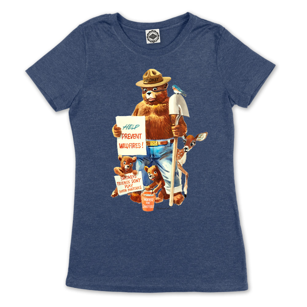 Smokey Bear "Friends Don't Play With Matches" Women's Tee