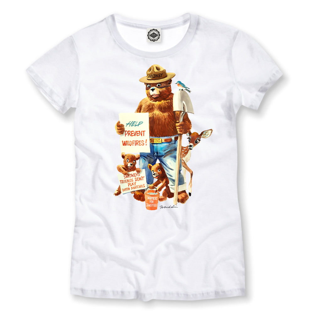 Smokey Bear "Friends Don't Play With Matches" Women's Tee