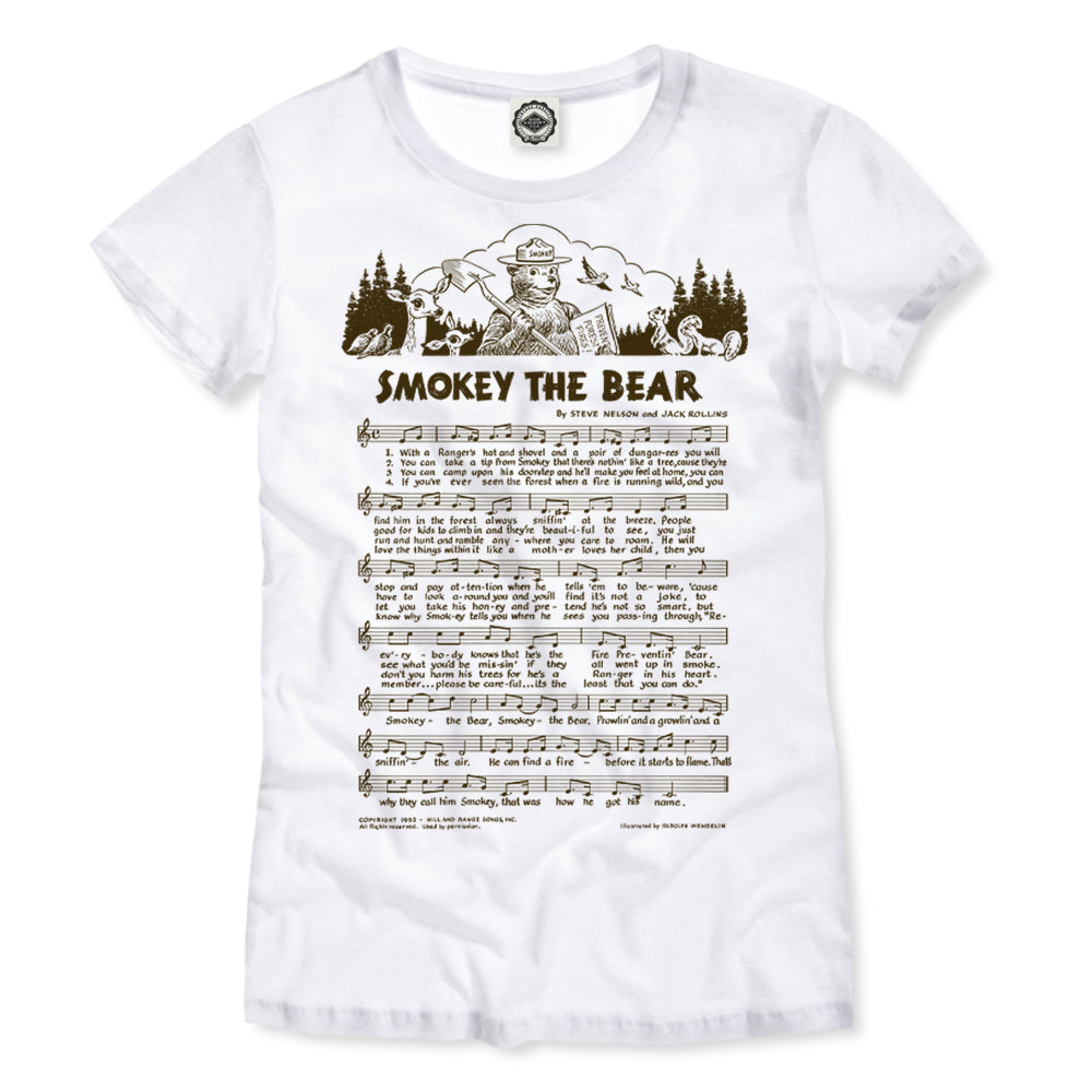 Smokey Bear "Smokey The Bear Lyrics" Women's Tee