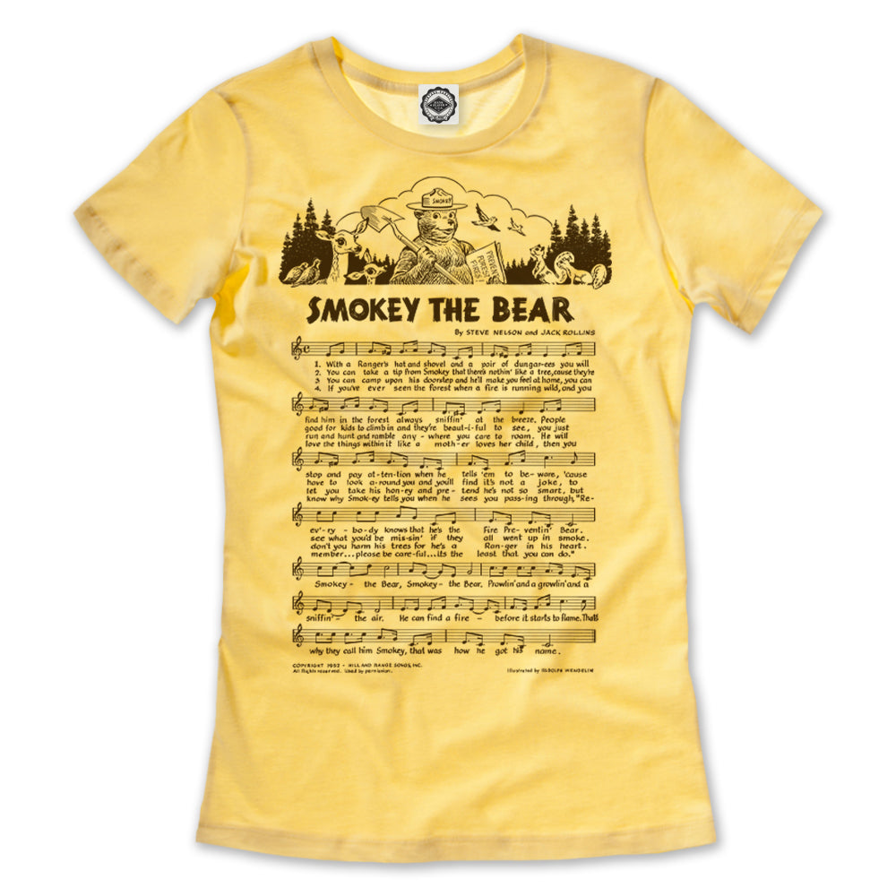 Smokey Bear "Smokey The Bear Lyrics" Women's Tee