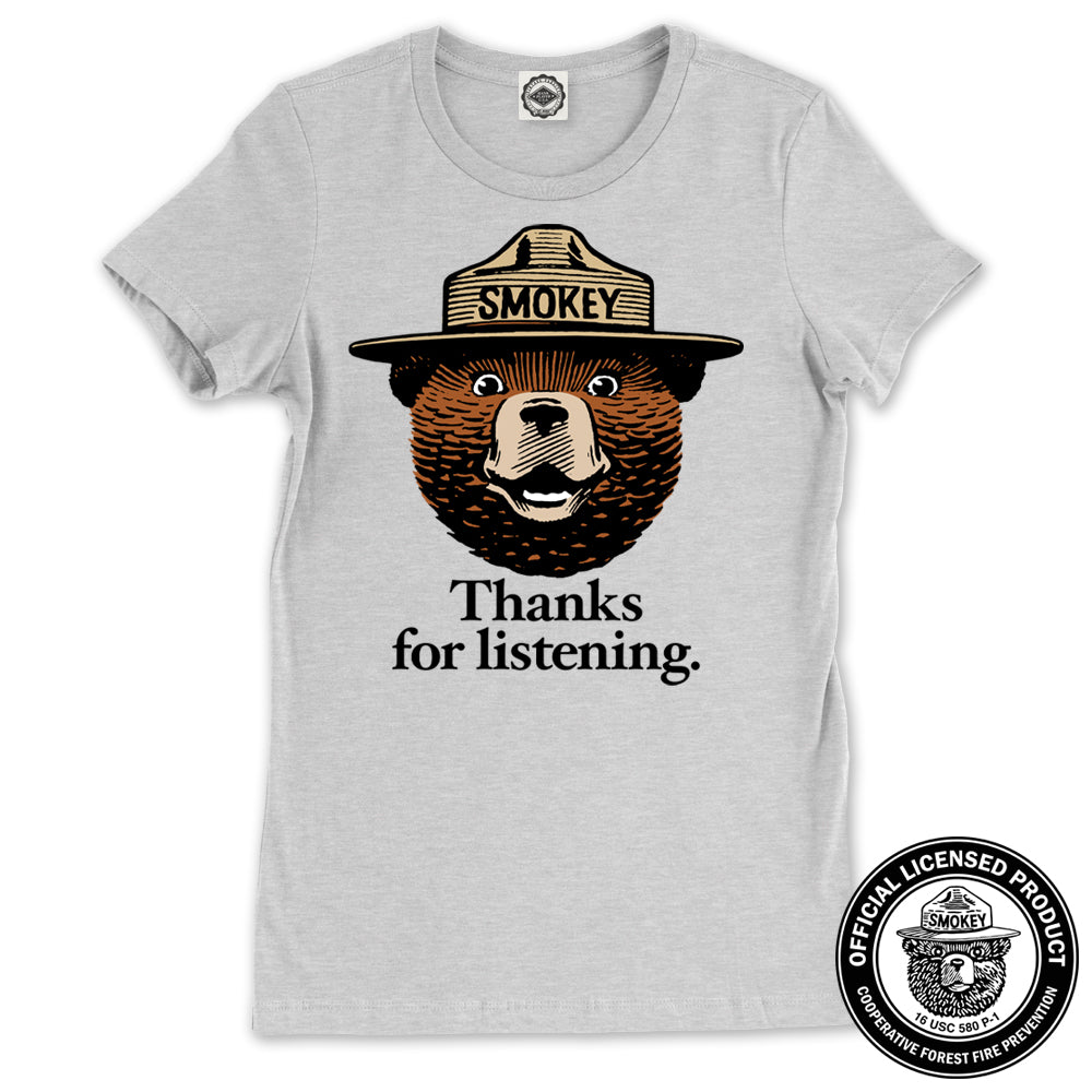 Smokey Bear "Thanks For Listening" Women's Tee