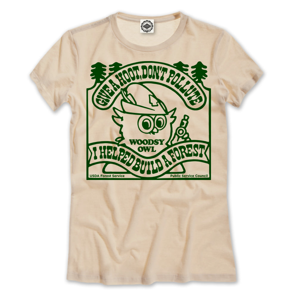 Woodsy Owl "I Helped Build A Forest" Women's Tee