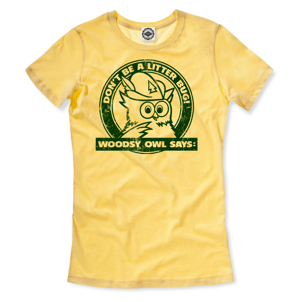 Woodsy Owl "Don't Be A Litterbug" Women's Tee