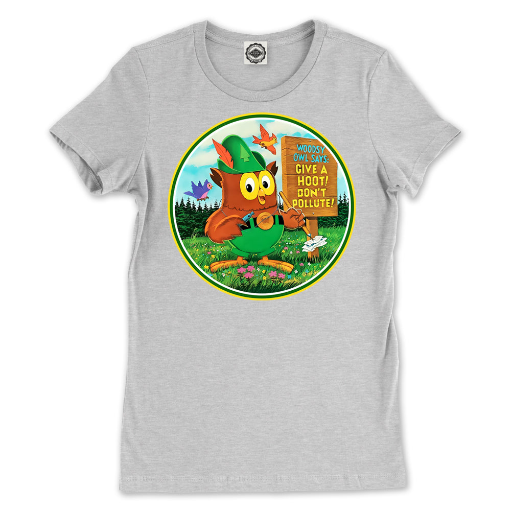 Woodsy Owl Retro 70's Logo Women's Tee