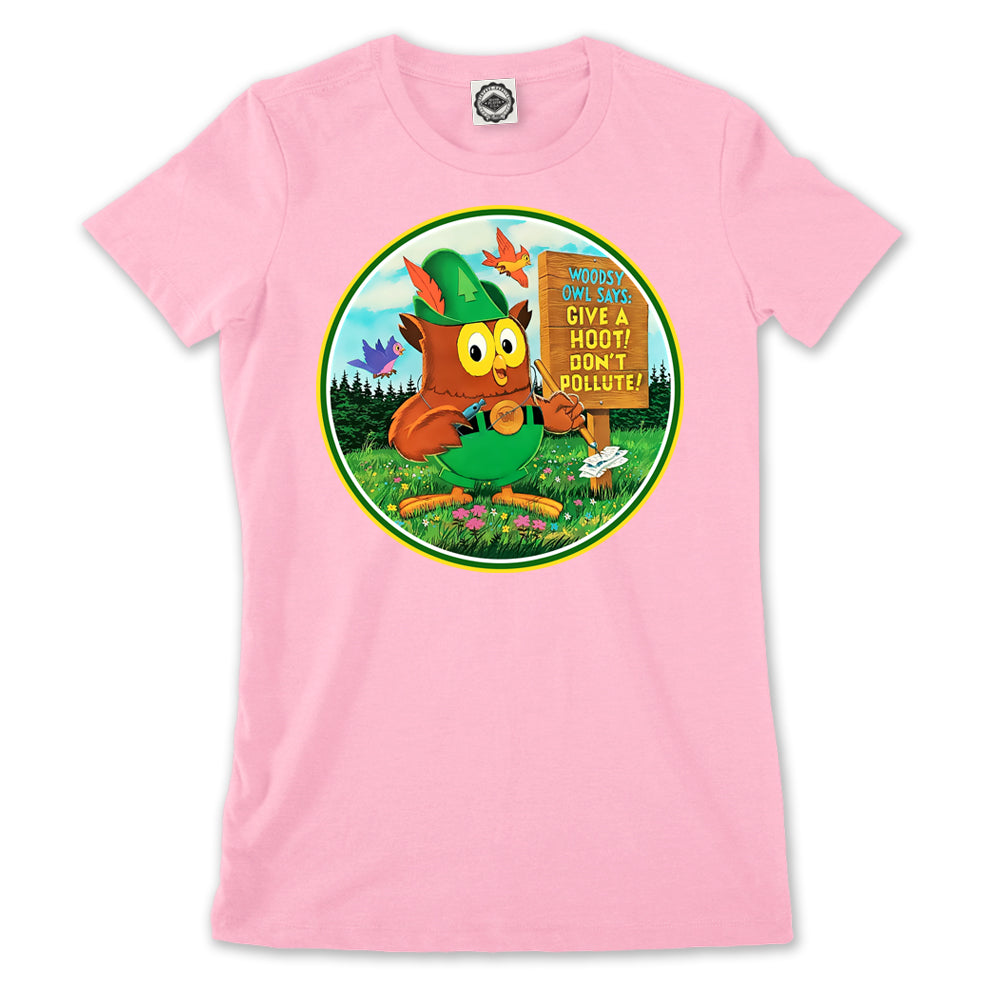 Woodsy Owl Retro 70's Logo Women's Tee