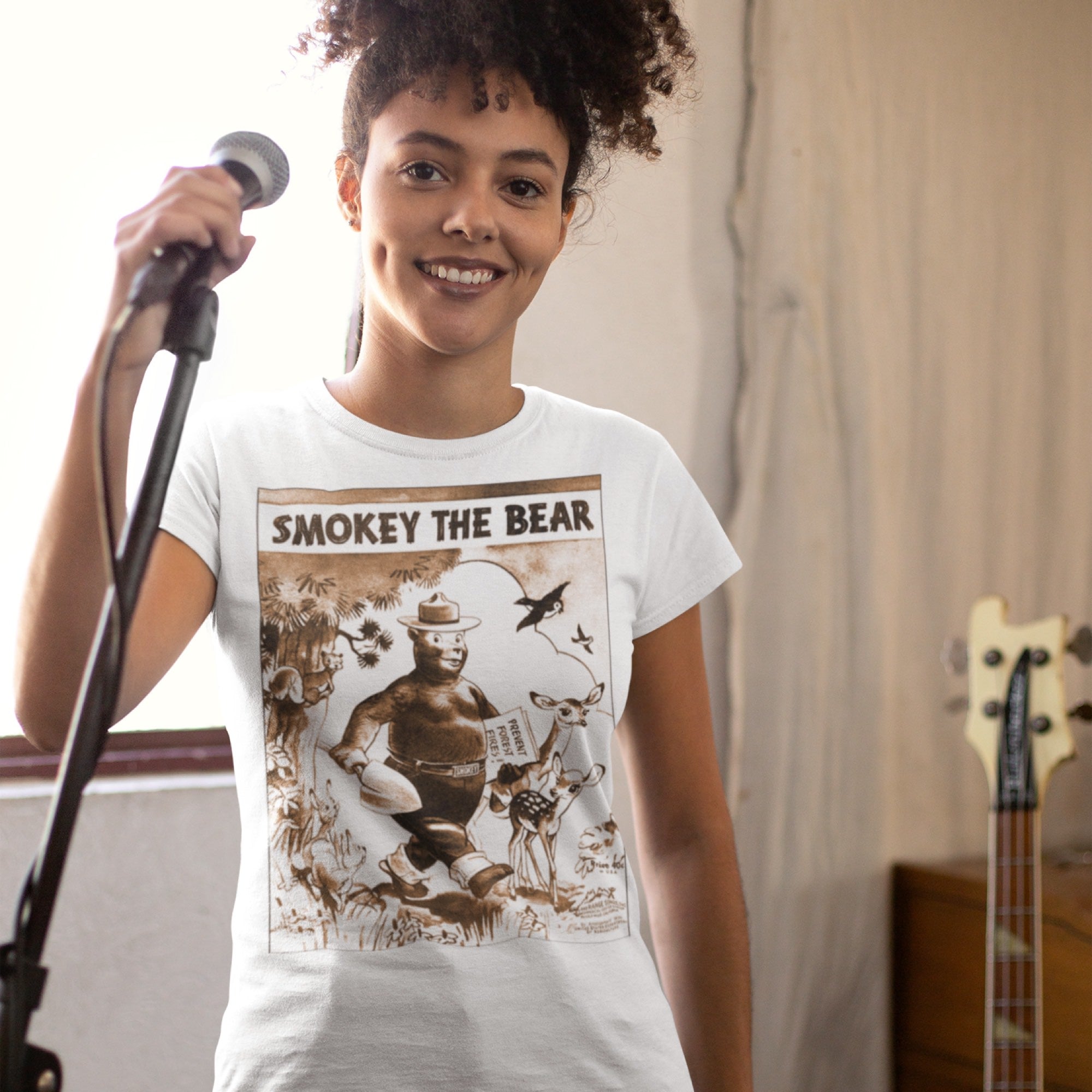 Smokey Bear "Smokey The Bear Song Book" Women's T-Shirt in White