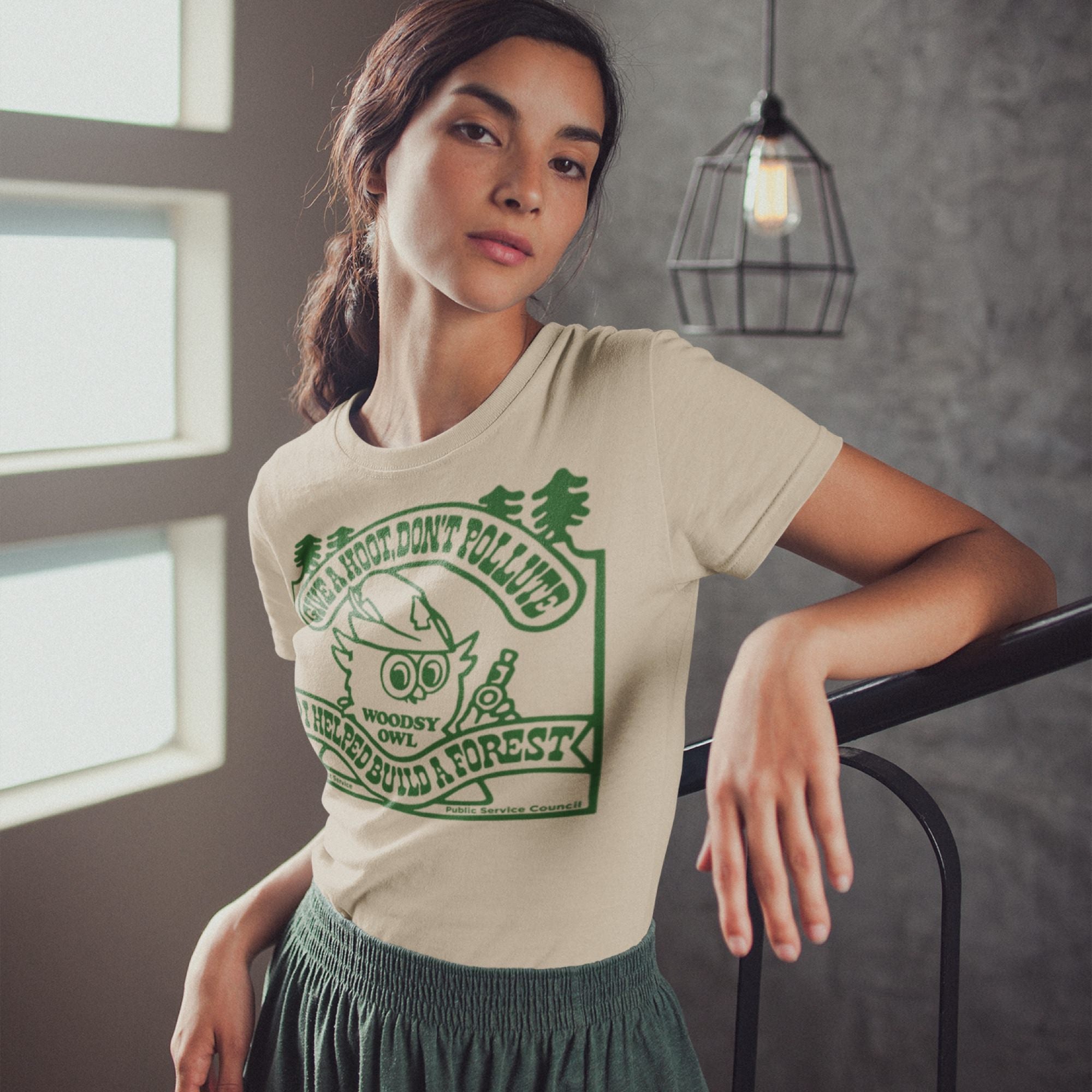 Woodsy Owl "I Helped Build A Forest" Women's T-Shirt in Cream